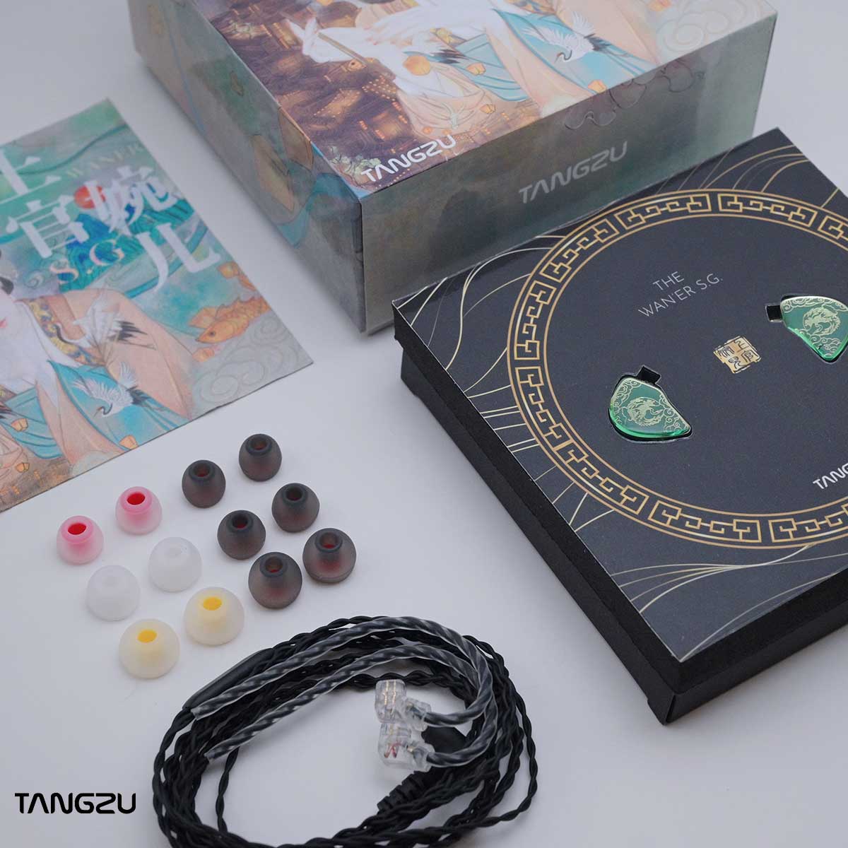 TANGZU Shangguan Wan'er In-Ear Jade Green Headphones - Image 4